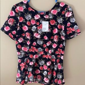H&M Floral Peplum Top